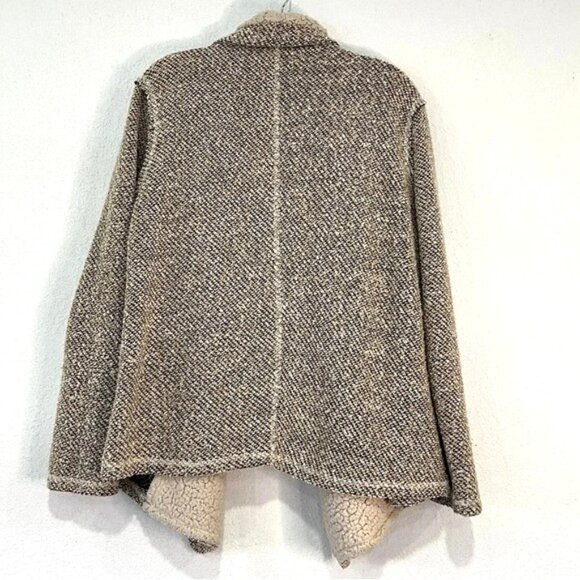 Hem & Thread Womens Beige Sherpa Jacket/Cardigan Size Large - Picture 2 of 6